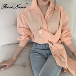 RICININA Womens Blouse Women Shirts And Blouses 2019 Fall Lapel Buttons Bandage White Vintage Shirt Long Sleeve Femme Casual Top