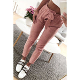 New 2018 fashion winter women suede pants style ladies Leather bottoms female trouser Casual pencil pants high waist trousers